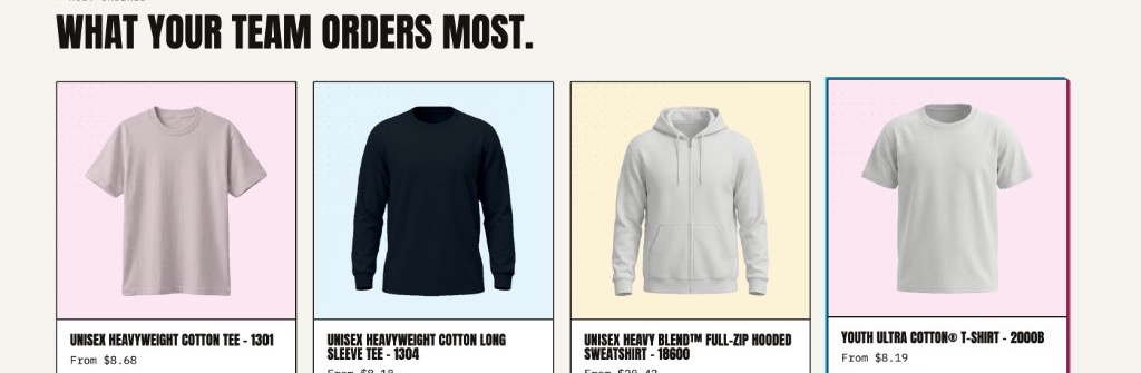 Company store product grid